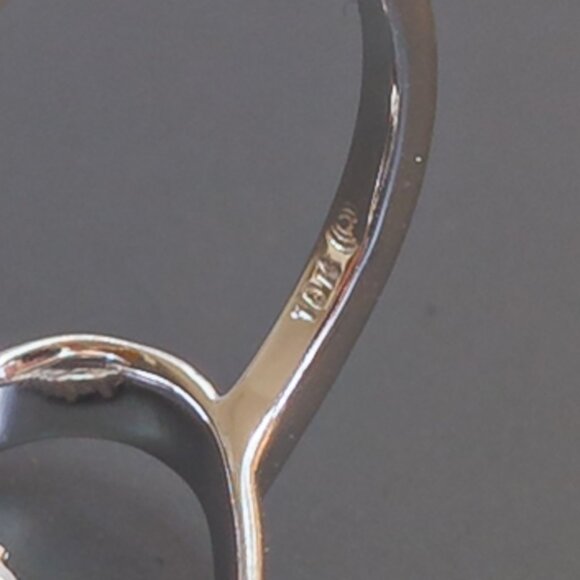 10k White Gold Open Heart Diamond Ring, Size 6.75 - Picture 12 of 16